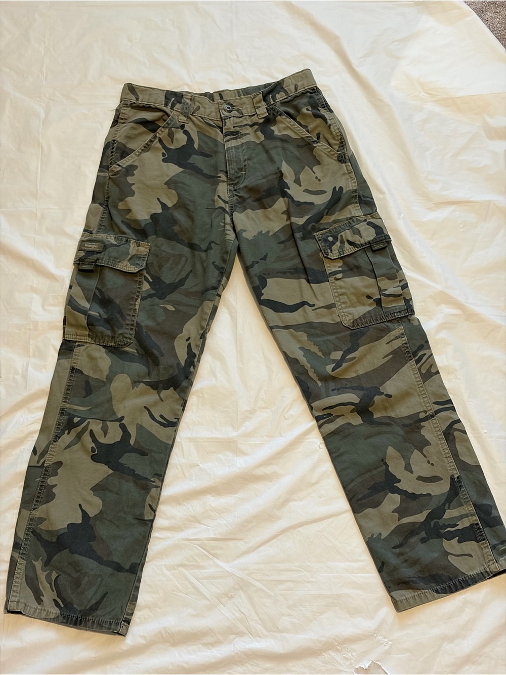 Wrangler Olive Green Camo Cargo Pants for Kids